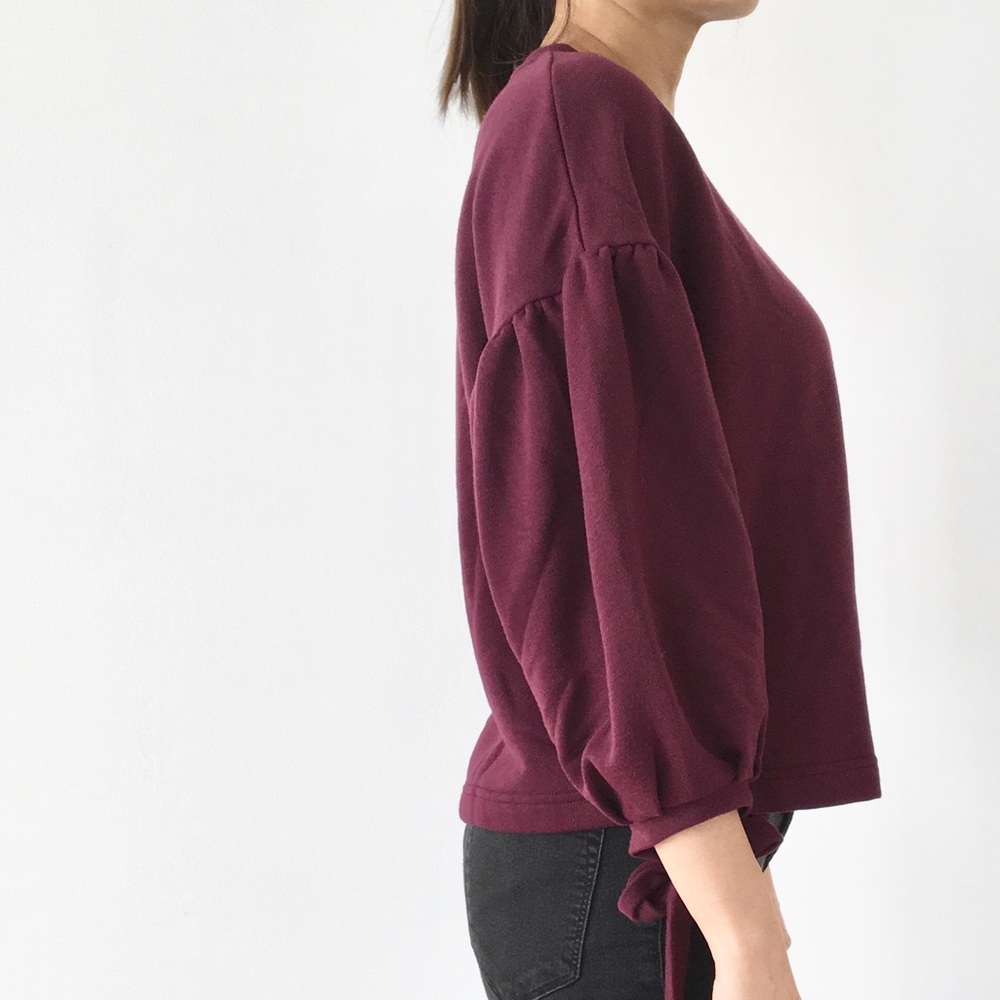 Langley crew sweater top with sleeve detail - Picture 7 of 8
